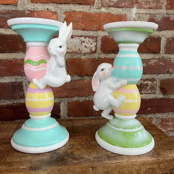 Martha Stewart adorable Easter bunny candlestick holders new with tags - Picture 7 of 9